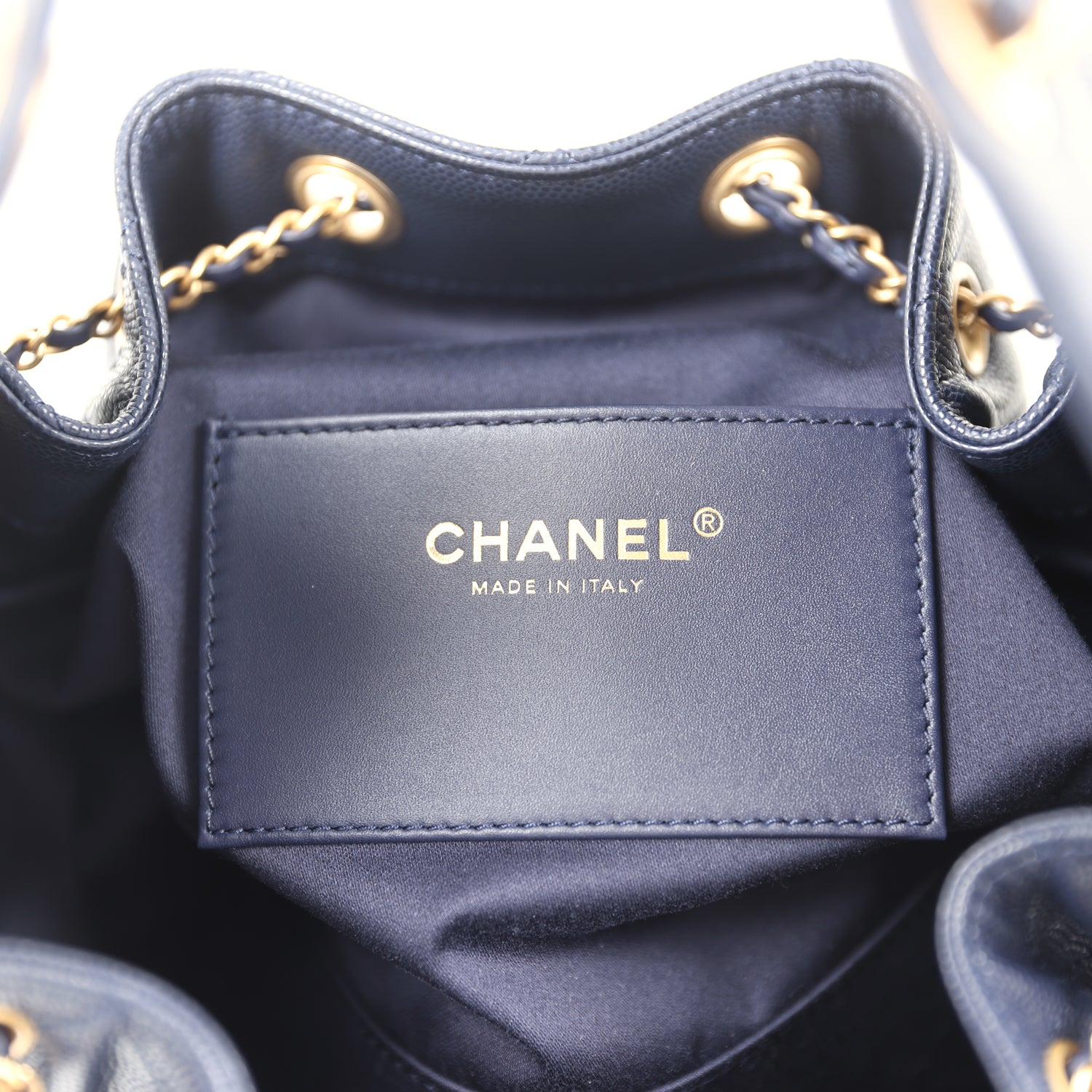 Small 25 Hobo Bag Dark Navy Caviar Antique Gold Hardware