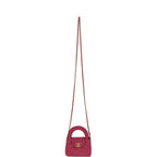 Nano Kelly Shopper Fuchsia Washed Denim Brushed Gold Hardware