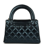 Small Kelly Shopper Metallic Blue Calfskin Brushed Gold Hardware