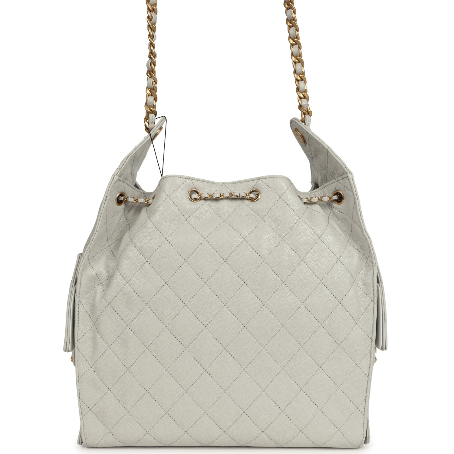 Medium 25 Hobo Bag Light Grey Caviar Antique Gold Hardware