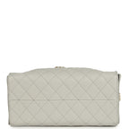 Medium 25 Hobo Bag Light Grey Caviar Antique Gold Hardware