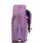 CC In Love Large Heart Bag with Chain Purple Lambskin Light Gold Hardware