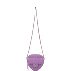 CC In Love Large Heart Bag with Chain Purple Lambskin Light Gold Hardware