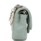 Nano Classic Double Flap Bag Charm Dark Green Lambskin Light Gold Hardware