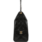Small 25 Hobo Bag Black Shiny Crumpled Calfskin Mixed Metal Hardware
