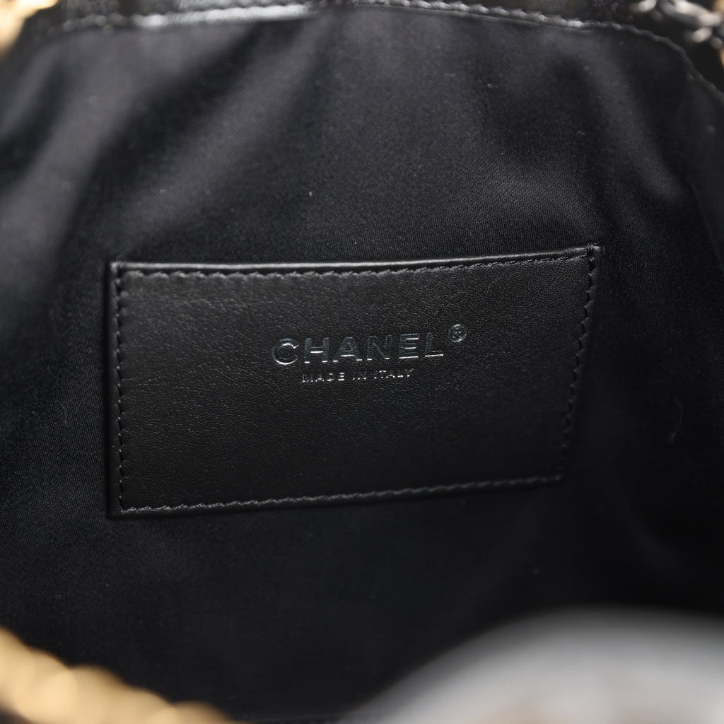 Small 25 Hobo Bag Black Shiny Crumpled Calfskin Mixed Metal Hardware
