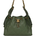 Small 25 Hobo Bag Khaki Caviar Antique Gold Hardware