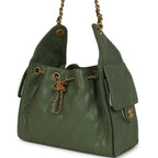 Small 25 Hobo Bag Khaki Caviar Antique Gold Hardware