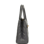 Small Kelly Shopper Grey Shiny Aged Calfskin Brushed Gold Hardware
