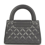 Small Kelly Shopper Grey Shiny Aged Calfskin Brushed Gold Hardware