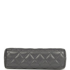 Small Kelly Shopper Grey Shiny Aged Calfskin Brushed Gold Hardware