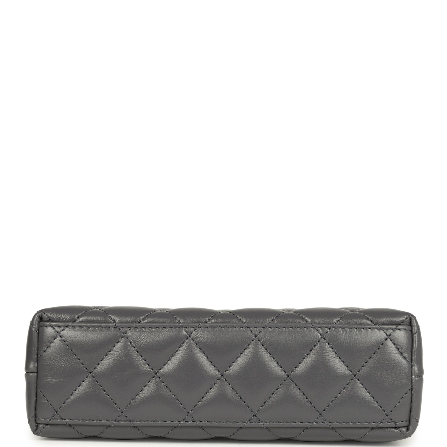 Small Kelly Shopper Grey Shiny Aged Calfskin Brushed Gold Hardware
