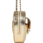 CC In Love Large Heart Bag with Chain Gold Metallic Lambskin Light Gold Hardware