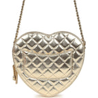 CC In Love Large Heart Bag with Chain Gold Metallic Lambskin Light Gold Hardware