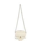 CC In Love Large Heart Bag with Chain White Lambskin Light Gold Hardware