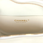 CC In Love Large Heart Bag with Chain White Lambskin Light Gold Hardware