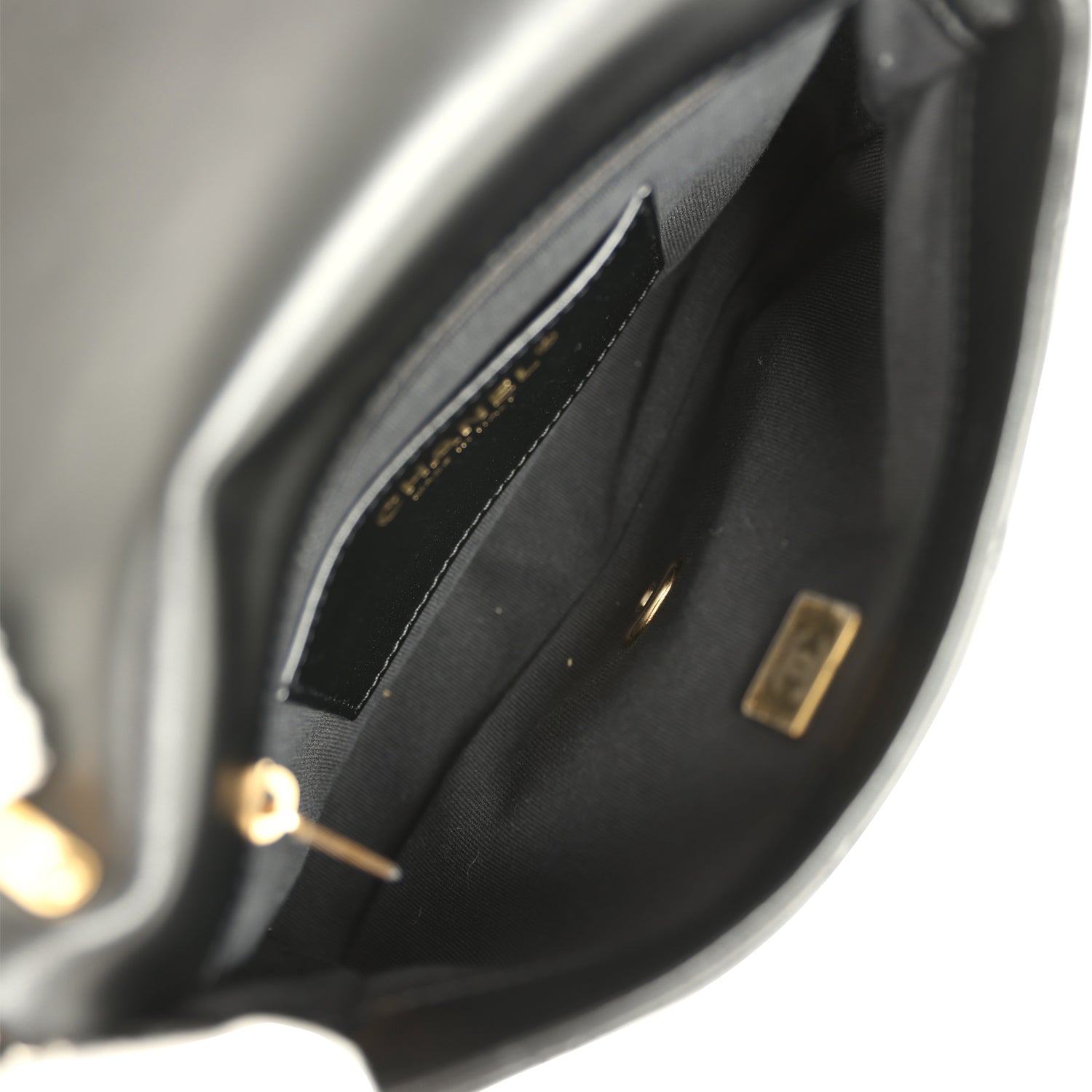 Small Funky Town Flap Bag Black Shiny Lambskin Aged Gold Hardware