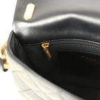 Small Funky Town Flap Bag Black Shiny Lambskin Aged Gold Hardware