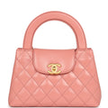 Small Kelly Shopper Coral Shiny Aged Calfskin Brushed Gold Hardware