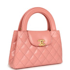 Small Kelly Shopper Coral Shiny Aged Calfskin Brushed Gold Hardware