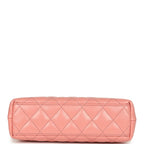 Small Kelly Shopper Coral Shiny Aged Calfskin Brushed Gold Hardware