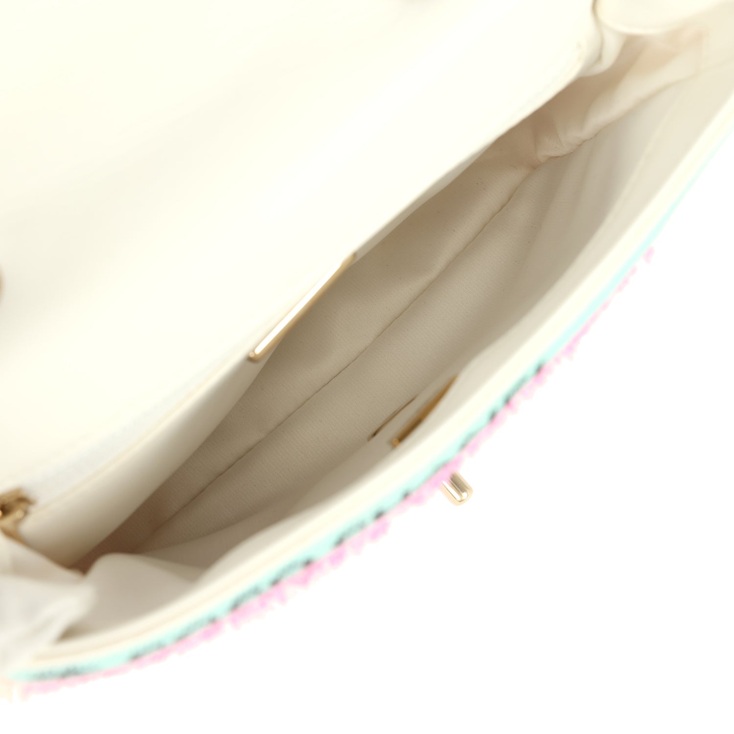 Mini Striped Coco Flap Bag Multicolor White Sequins Light Gold Hardware