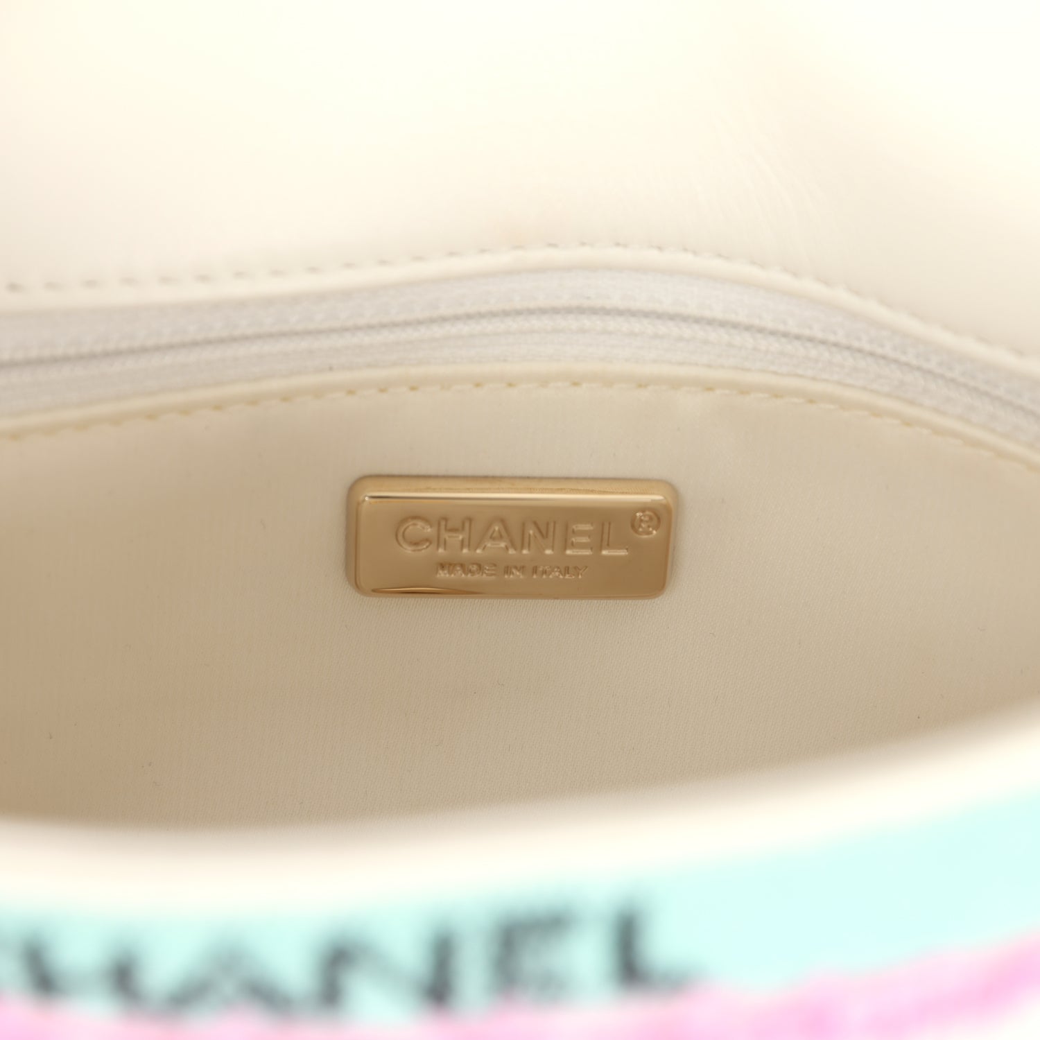 Mini Striped Coco Flap Bag Multicolor White Sequins Light Gold Hardware