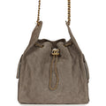 Medium 25 Hobo Bag Dark Grey Suede Antique Gold Hardware