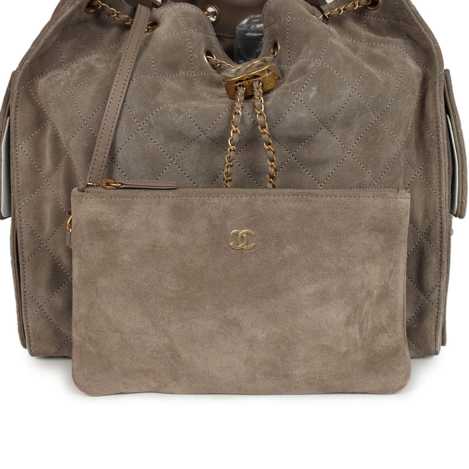 Medium 25 Hobo Bag Dark Grey Suede Antique Gold Hardware