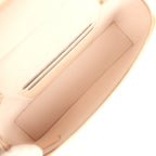 Top Handle Long Vanity Case with Chain Light Beige Shiny Caviar Light Gold Hardware
