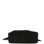 Large Drawstring Bucket Bag Black Suede Gold Hardware