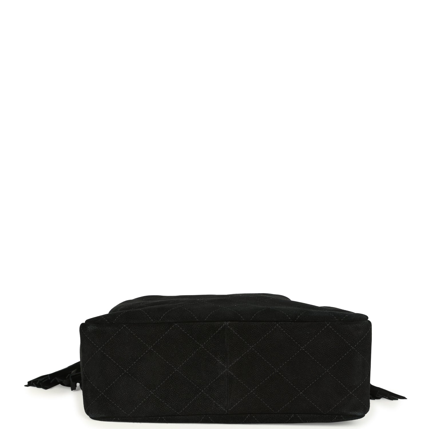 Large Drawstring Bucket Bag Black Suede Gold Hardware