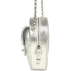 CC In Love Large Heart Bag with Chain Silver Metallic Lambskin Silver Hardware