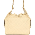 Medium 25 Hobo Bag Light Beige Caviar Antique Gold Hardware
