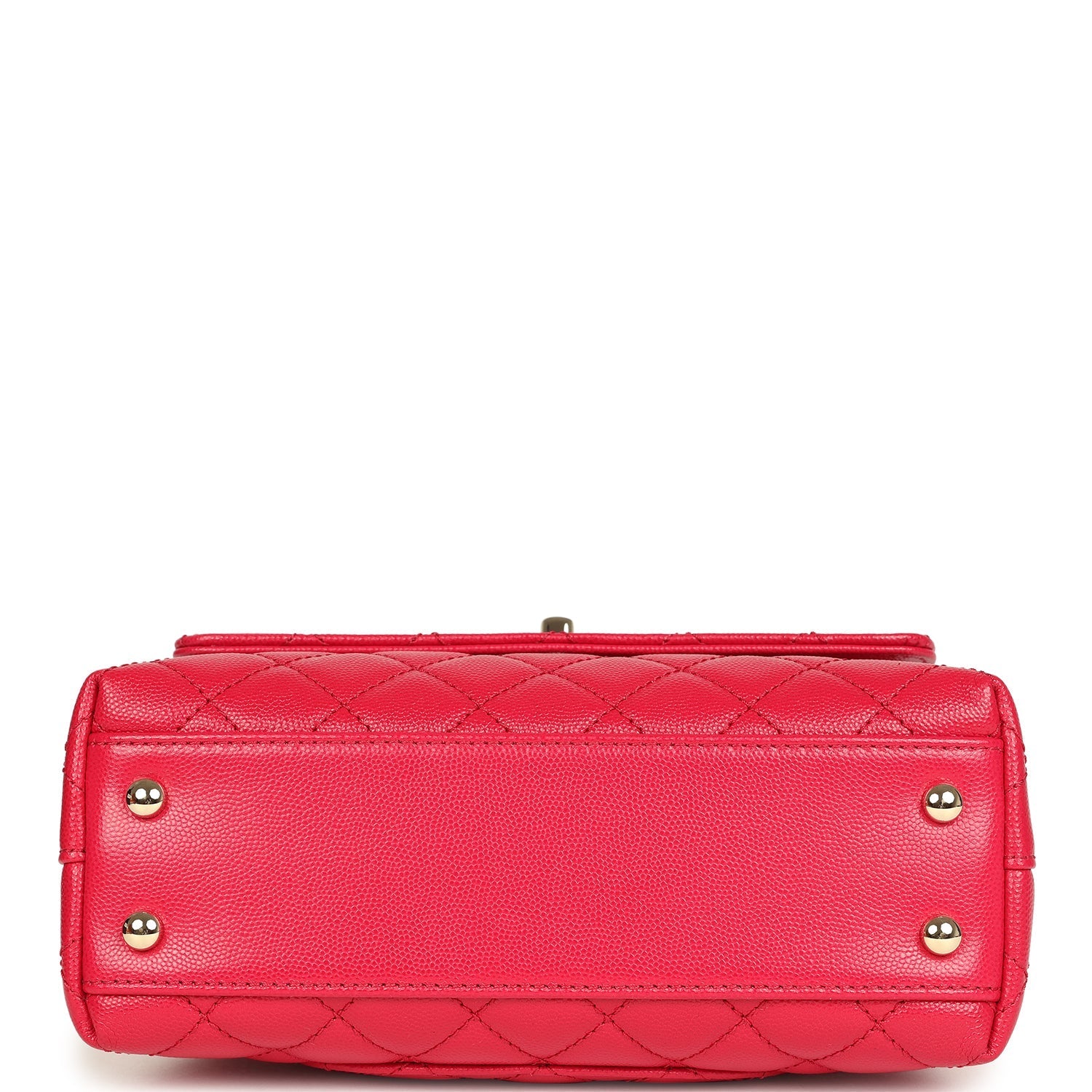 Mini Coco Top Handle Flap Bag Dark Red Shiny Caviar and Burgundy Lizard Light Gold Hardware