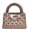 Small Kelly Shopper Metallic Bronze Calfskin Brushed Gold Hardware