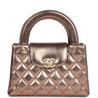 Small Kelly Shopper Metallic Bronze Calfskin Brushed Gold Hardware