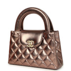 Small Kelly Shopper Metallic Bronze Calfskin Brushed Gold Hardware