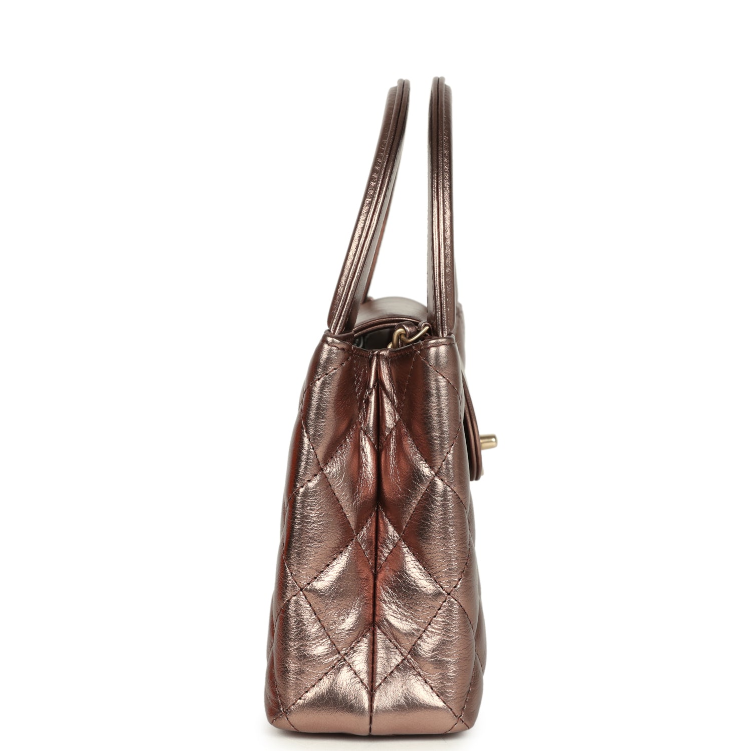 Chanel Small Kelly Shopper Metallic Bronze Calfskin Brushed Gold Hardware