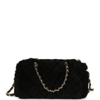 Mini Timeless Classic Barrel Bag with Chain Black Shearling Light Gold Hardware