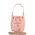 Mini Top Handle Bucket Bag with Chain Pink Shiny Caviar Light Gold Hardware