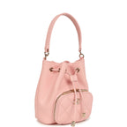 Mini Top Handle Bucket Bag with Chain Pink Shiny Caviar Light Gold Hardware
