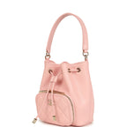 Mini Top Handle Bucket Bag with Chain Pink Shiny Caviar Light Gold Hardware