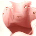 Mini Top Handle Bucket Bag with Chain Pink Shiny Caviar Light Gold Hardware