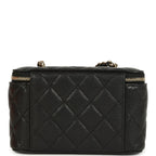 Small Classic Vanity Case Black Shiny Caviar Light Gold Hardware
