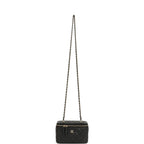 Small Classic Vanity Case Black Shiny Caviar Light Gold Hardware