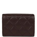 Small Classic Flap Wallet Dark Brown Shiny Caviar Light Gold Hardware
