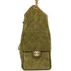 Medium 25 Hobo Bag Khaki Suede Antique Gold Hardware