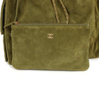 Medium 25 Hobo Bag Khaki Suede Antique Gold Hardware