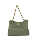 Small Coco Hobo Bag Khaki Calfskin Antique Gold Hardware